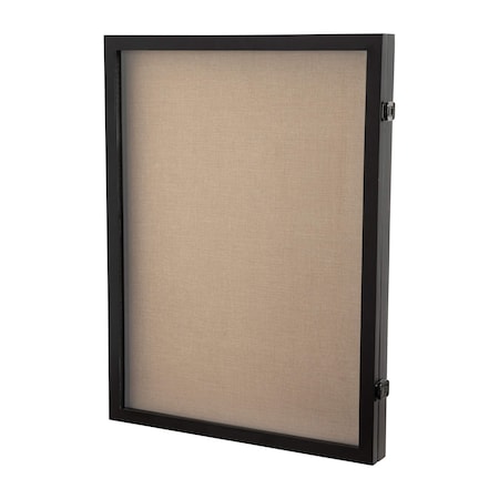 Flash Furniture Peyton 18x24 Shadow Box Display Case with Linen Liner, 8 Push Pins and Solid Pine Wood Frame in Black HMHD-23M012YBN-BLK-1824-GG